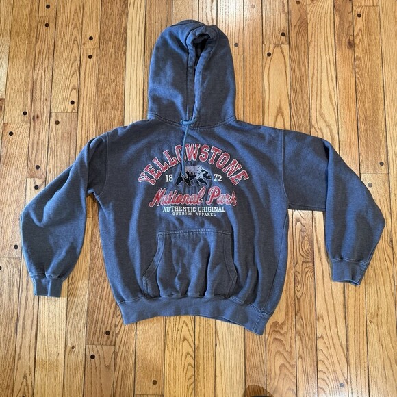 Prairie Mountain Other - Yellowstone National Park Hoodie Prairie Mountain Gray Medium Graphic USA